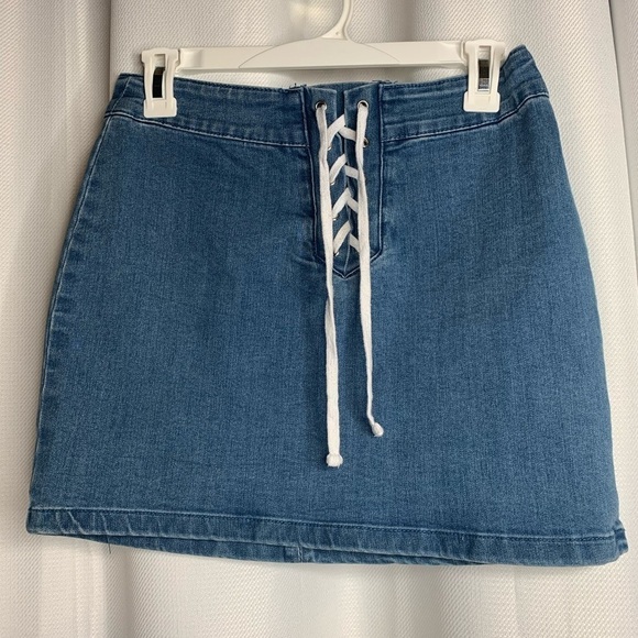 FOREVER 21 Lace up mini denim skirt - Picture 5 of 8